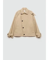 Mango Women's Short Double-Breasted Trench Coat