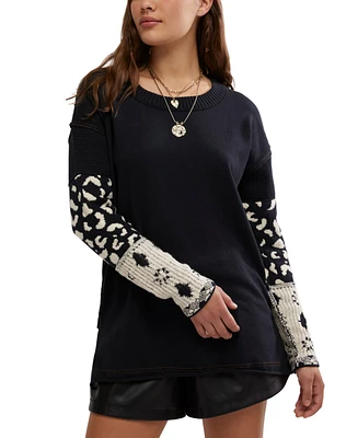 Free People Women's Tiger Style Cuff Crewneck Sweater