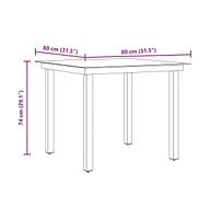 vidaXL Patio Table Black 31.5"x31.5"x29.1" Aluminum and Glass