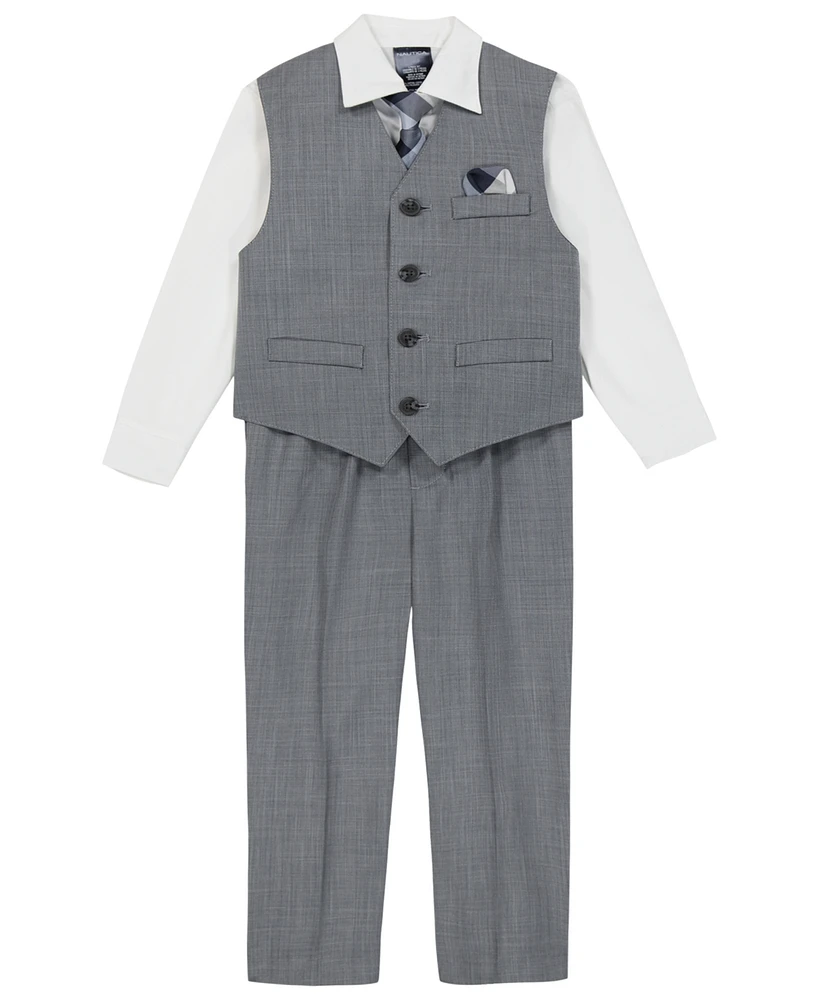 Nautica Baby Boys Deco Sharkskin Vest, 4-Piece Set