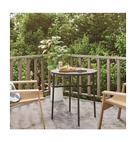 vidaXL Tea Table 17.7" Poly Rattan