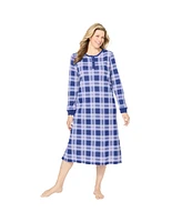 Dreams & Co. Women's Plus Size Thermal Henley Nightgown