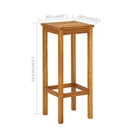 vidaXL 3 Piece Balcony Bar Set Solid Acacia Wood