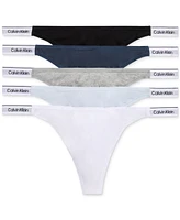 Calvin Klein Women's 5-Pk. Modern Logo Dipped String Thong Underwear QD5257