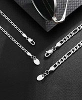 Rhona Sutton Silver Stainless Steel 3MM Figaro Chain Necklace