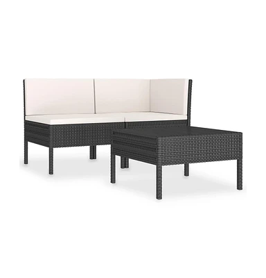 vidaXL Piece Patio Lounge Set with Cushions Poly Rattan