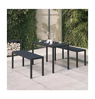 vidaXL 3 Piece Patio Dining Set Steel and Wpc Black