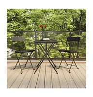 vidaXL 3 Piece Folding Bistro Set Poly Rattan