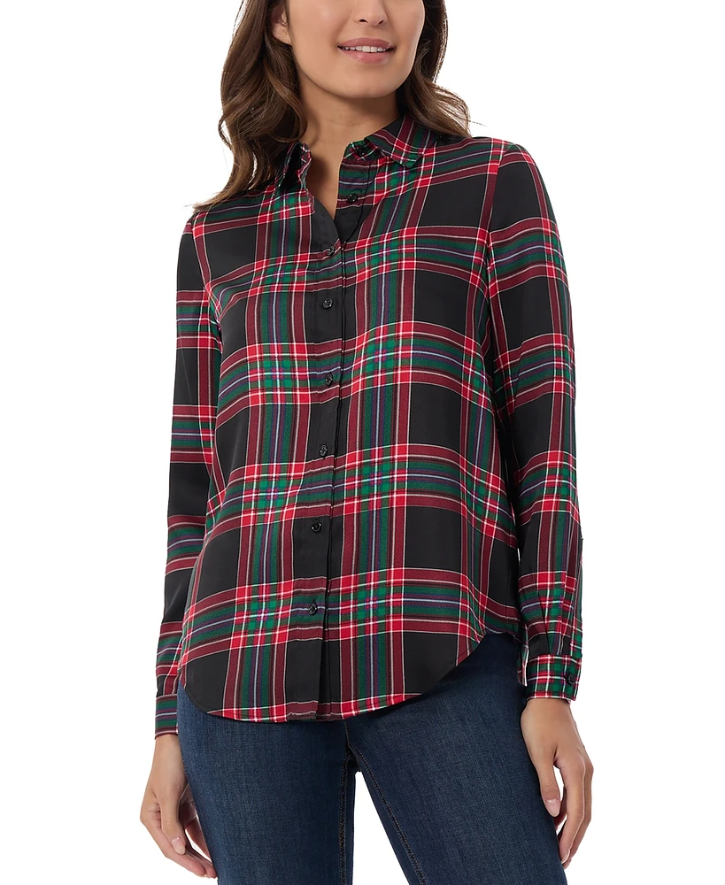 Jones New York Women's Plaid-Print Button-Front Shirt