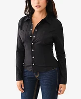 True Religion Women's Contour Western Poplin Shirt