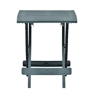 vidaXL Folding Patio Table Green 17.7"x16.9"x19.7" Plastic