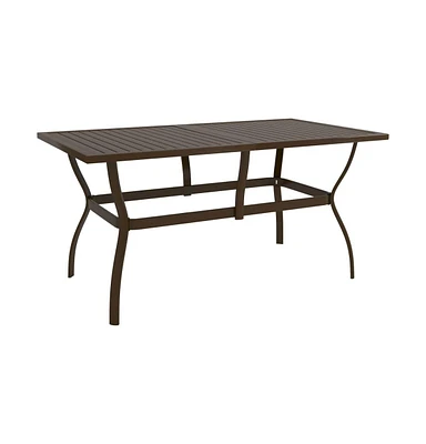 vidaXL Patio Table Brown 55.1"x31.5"x28.3" Steel