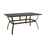 vidaXL Patio Table Brown 55.1"x31.5"x28.3" Steel