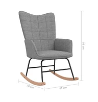 vidaXL Rocking Chair Light Gray Fabric