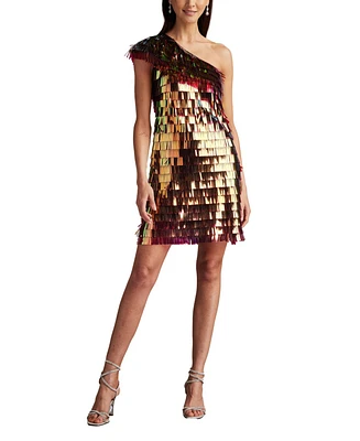 Tadashi Shoji Bina Sequin Fringe Mini Dress