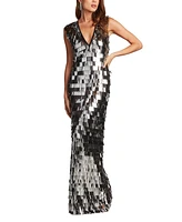 Tadashi Shoji Women's Kipper Plunge Neck Gown