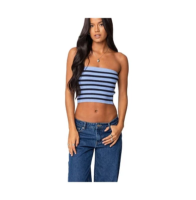 Edikted Womens Lexi Ribbed Tube Top