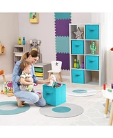 Sorbus 13 Inch 8 Pack Sturdy Collapsible Fabric Storage Cubes with Handle - for Organizing Clothes, Toys, Books, Shelves & more