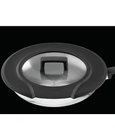 BergHOFF Gem 3Pc Downdraft 18/10 Stainless Steel Fry Pan Set, Black Handles