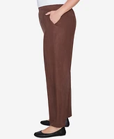 Alfred Dunner Plus Wine Country Soft Microfiber Side Seam Pocket Average Length Pants