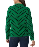 Jones New York Women's Chevron Mock-Neck Sweater