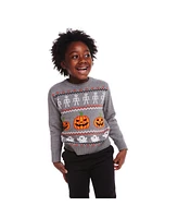 Andy & Evan Toddler Boys Toddler/Child Grey Intarsia Halloween Sweater