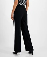 Bar Iii Women's High Rise Rhinestone-Trim Pants, Created for Macy's