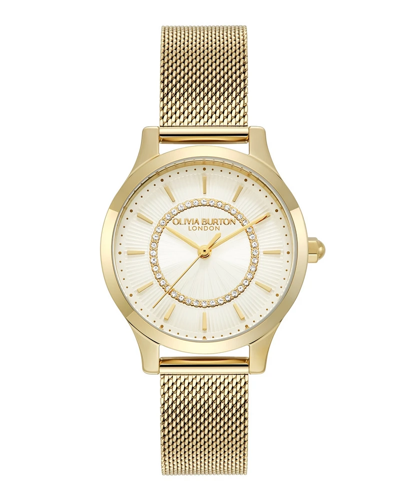 Olivia Burton Women's Wonder Lust Gold-Tone Stainless Steel Mesh Bracelet Watch 30mm