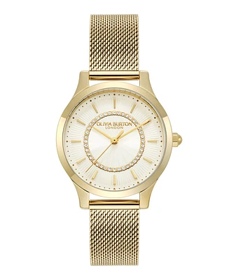 Olivia Burton Women's Wonder Lust Gold-Tone Stainless Steel Mesh Bracelet Watch 30mm