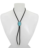 Robert Lee Morris Soho Turquoise Cabochon Leather Bolo Necklace