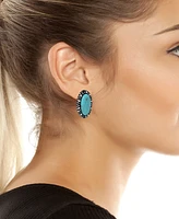 Robert Lee Morris Soho Turquoise Cabochon Statement Earrings