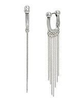 Robert Lee Morris Soho Silver Horseshoe Huggie Fringe Earrings