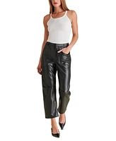 Steve Madden Women's Haniel Faux-Leather Barrel Pants