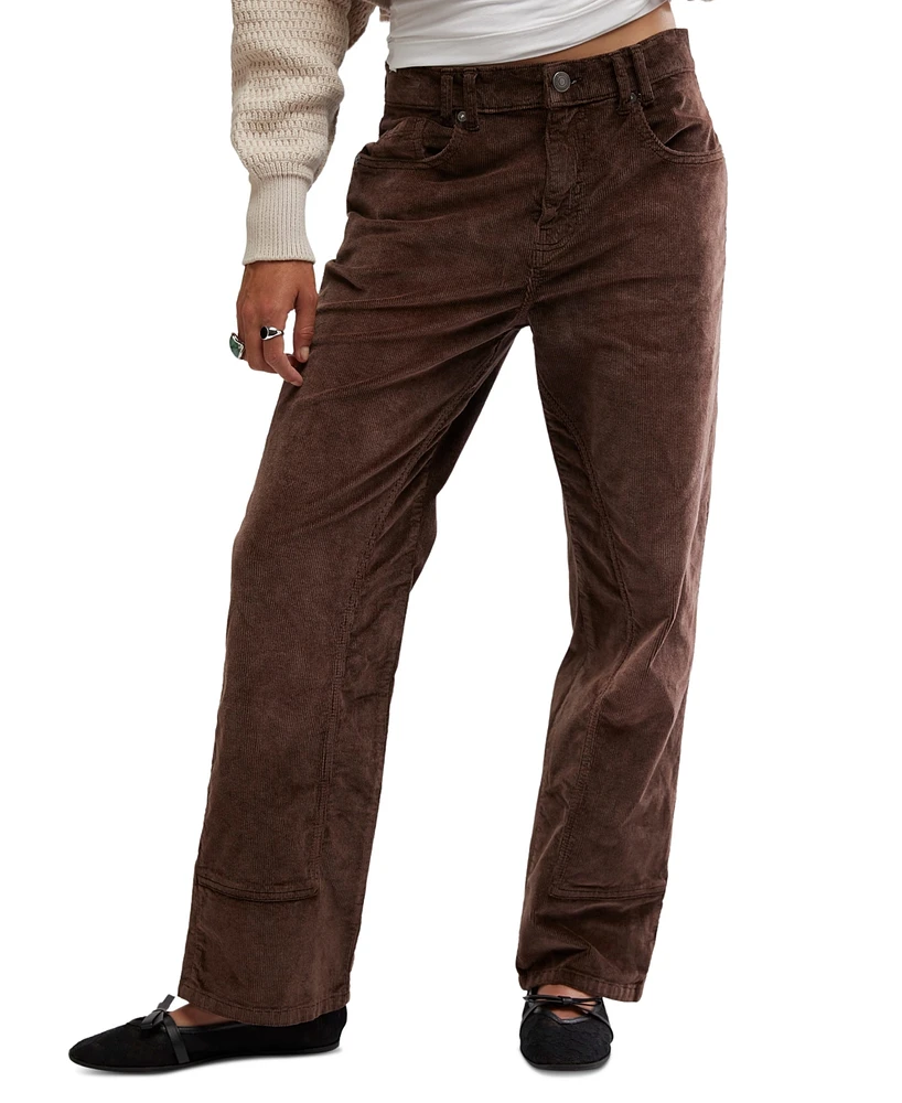 Free People Women's Risk Taker Straight-Leg Corduroy Pants