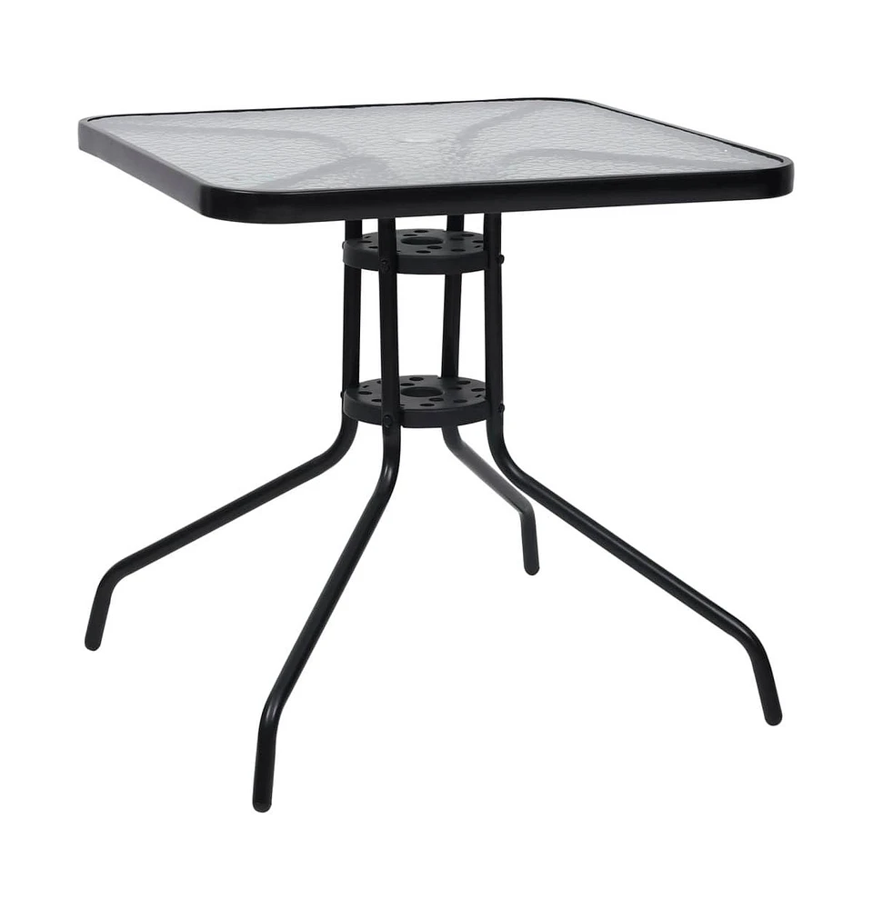 vidaXL Patio Table Black 27.6"x27.6"x27.6" Steel