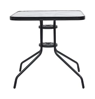 vidaXL Patio Table Black 27.6"x27.6"x27.6" Steel