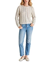 Steve Madden Women's Renzo Cable-Knit Metallic-Foil Sweater