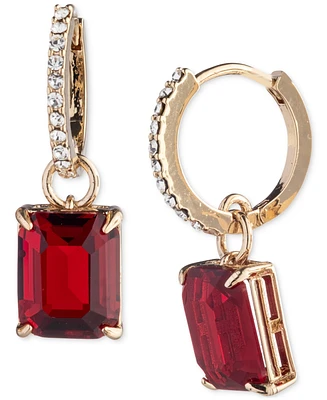 Lauren Ralph Color Crystal Charm Pave Huggie Hoop Earrings