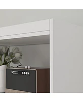 Famapy 3-Shelf Bookcase Bookshelf With 2-Door Cabinet and Drawer