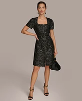 Donna Karan New York Women's Sequined Belted Dress