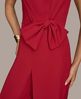 Donna Karan New York Women's Bow-Trim Straight-Leg Jumpsuit