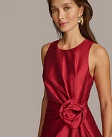 Donna Karan New York Women's Satin Rosette Midi Dress