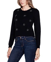 Belldini Women's Rhinestone Snowflake Sweater