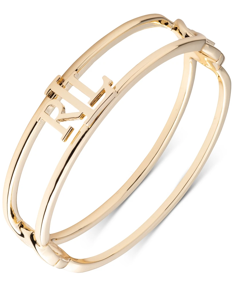 Lauren Ralph Lauren Gold-Tone Logo Double-Row Bangle Bracelet