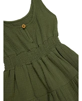 Bearpaw Toddler Girls 2 Pack Tiered Smock Waistband Gauze Dresses Set