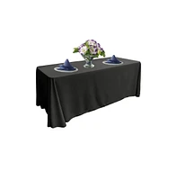 Slickblue Rectangular 90x132 Inch Polyester Poplin Tablecloth - Easy Care Table Cover