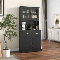 67'' Storage Cabinet Closet Kitchen Pantry Cupboard with Adjustable Shelves