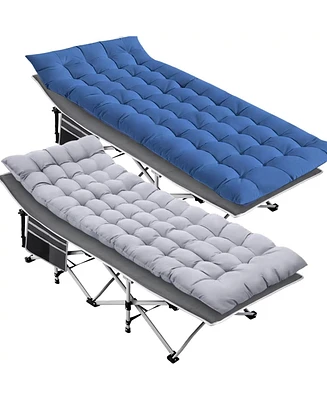 Skonyon 2-Piece Folding Bed & Camping Cots with Removable Cotton Mattress Indoor/Outdoor