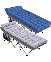 Skonyon 2-Piece Folding Bed & Camping Cots with Removable Cotton Mattress Indoor/Outdoor