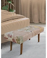 Anaya Home Elegant Floral Handwoven Bench